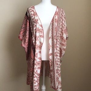 Band of Gypsies Ivory Brown Blush Kimono NEW